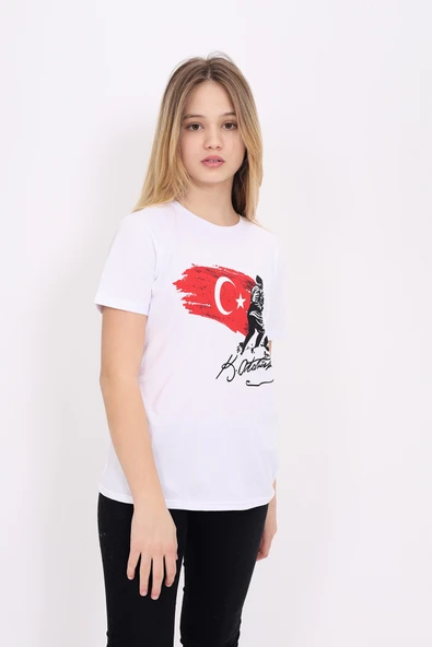Toontoy Unisex Çocuk Atatürk Baskılı Tişört - 6