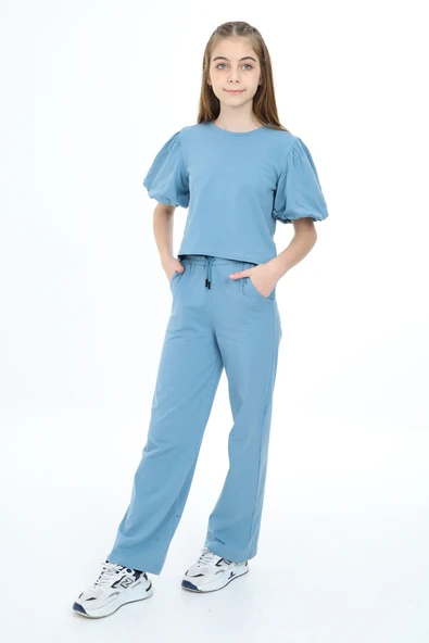 Toontoy Kız Balon Kol Çocuk Eşofman Takım - Resim 7