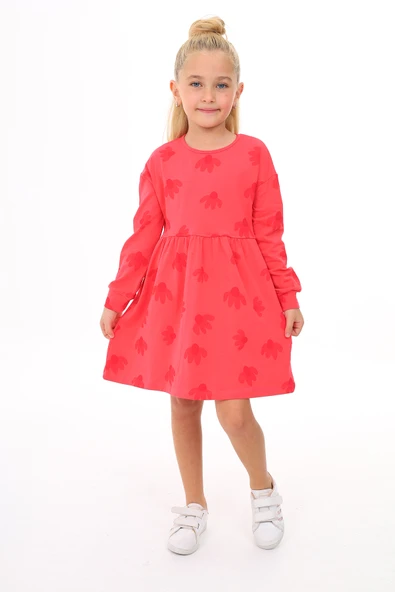 Toontoy Kız Çocuk Baskılı Elbise - Resim 9
