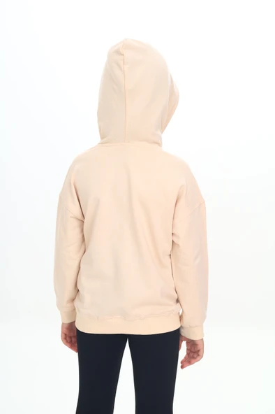 Toontoy Kız Çocuk Kapüşonlu Fermuarlı Cepli Düşük Omuz Örme Hırka - 2 İplik - 9