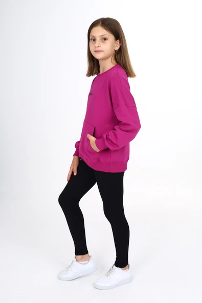 Toontoy Kız Çocuk Respect Baskılı Taytlı Takım - 6