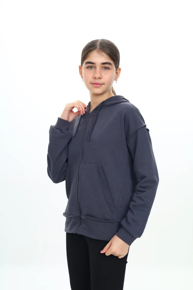 Toontoy Kız Çocuk  Kirli Dikişli Kapüşonlu Hırka - 9