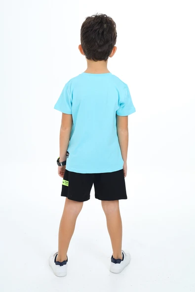 Toontoy Erkek Çocuk  Yakası Baskılı Şortlu Takım - 9