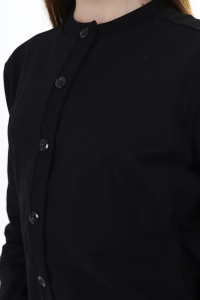 Toontoy Kız Çocuk Bisiklet Yaka Düğmeli Örme Hırka - 2 İplik - 5