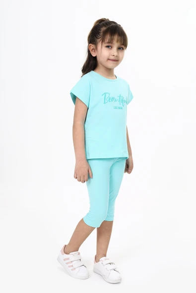 Toontoy Kız Çocuk Beautıful Baskılı Kaprili Takım - 11