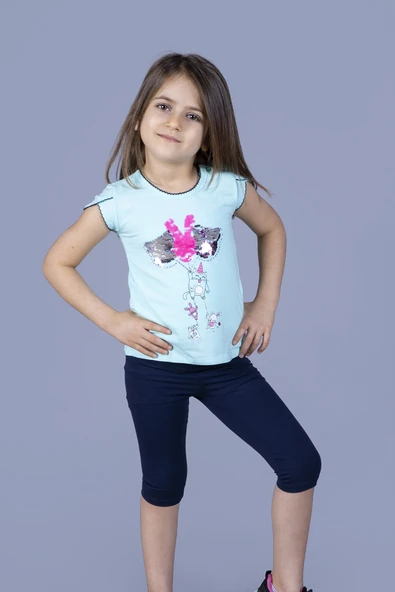 Toontoy Kız Çocuk Çevirmeli Pullu Takım - 7