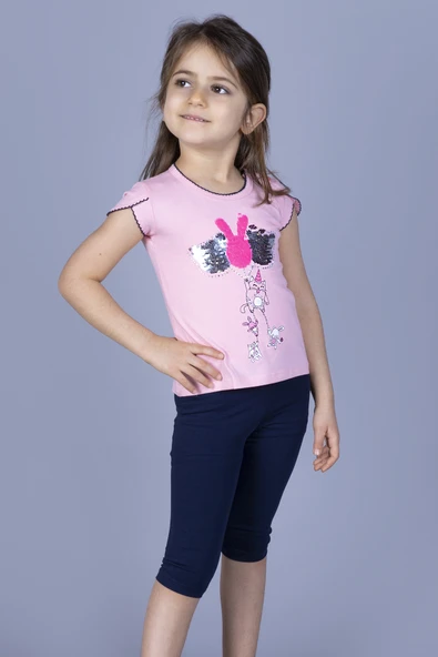 Toontoy Kız Çocuk Çevirmeli Pullu Takım - 6