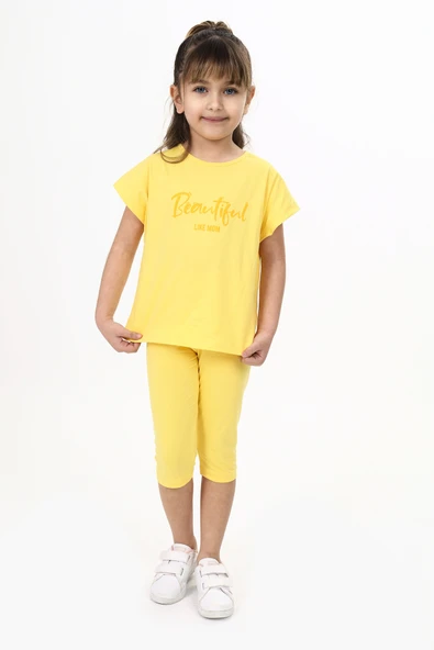 Toontoy Kız Çocuk Beautıful Baskılı Kaprili Takım - 7