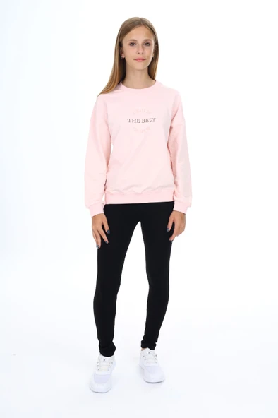 Toontoy Kız Çocuk The Best Yazılı Baskılı Taytlı Takım - 5