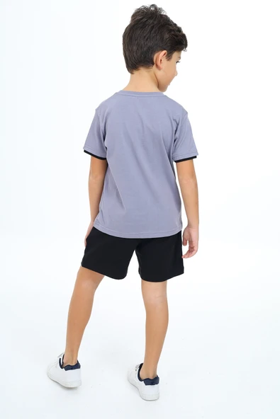 Toontoy Erkek Çocuk Goog Vıbes Clup Baskılı Şortlu Takım - 12