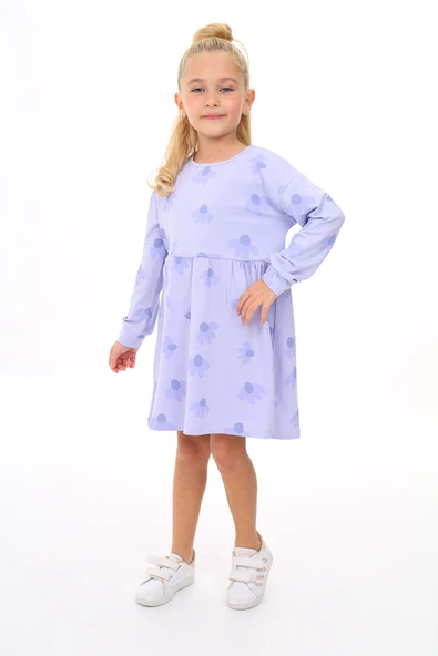 Toontoy Kız Çocuk Baskılı Elbise - Resim 7