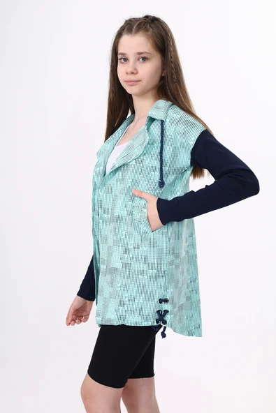 Toontoy Kız Çocuk Komple Baskılı Hırka - Resim 4