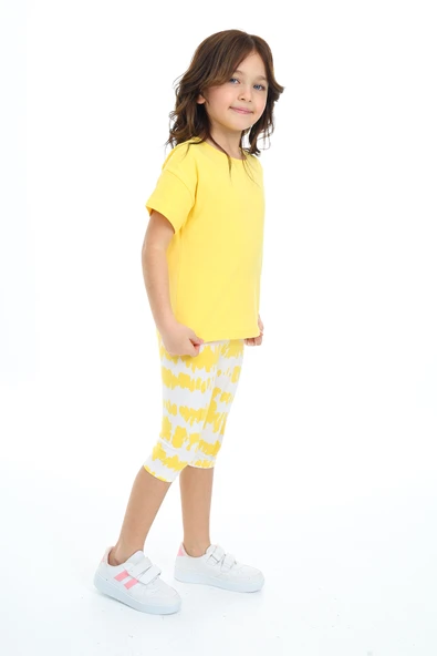 Toontoy Kız Çocuk Batik Desen Have Fun Yazı Baskılı Kaprili Takım - 7