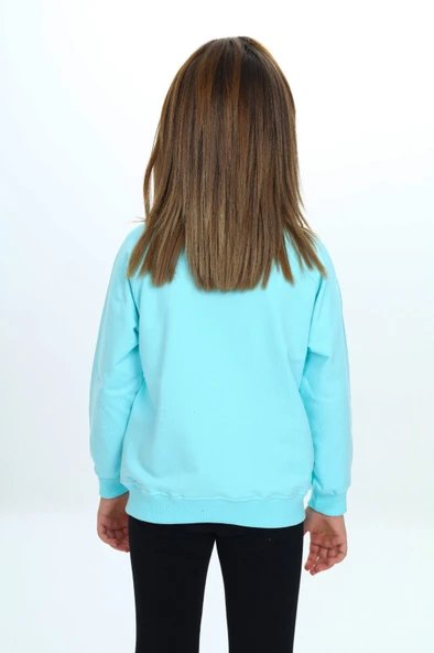 Toontoy Kız Çocuk Dik Yaka Fermuarlı Cepli Reglan Kol Örme Hırka - 2 İplik - 4