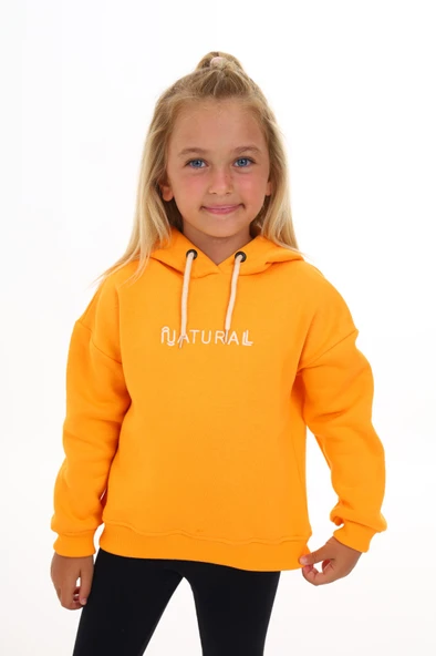 Toontoy Kız Çocuk Kapüşonlu Natural Nakışlı Sweatshirt - 3