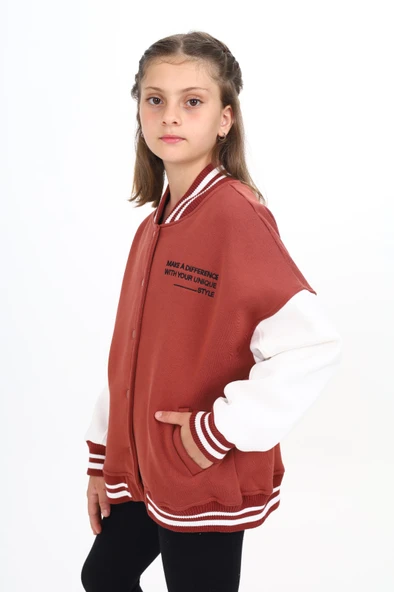 Toontoy Kız Çocuk Nakışlı Kolej Hırka - 9