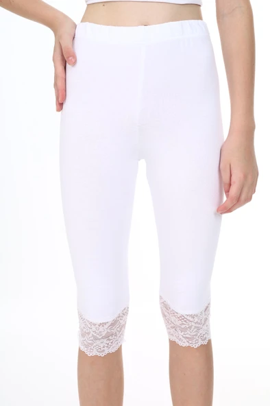 Toontoy Kız Çocuk Paça Dantel Detaylı Kapri - 11