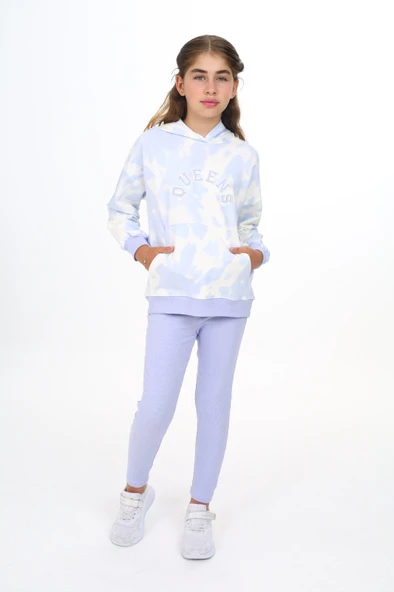Toontoy Kız Çocuk Batik Desenli Taytlı Takım - 7