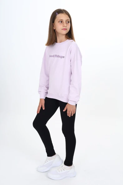 Toontoy Kız Çocuk Good Thıngs Baskılı Taytlı Takım - 12