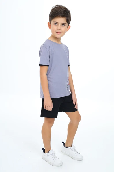 Toontoy Erkek Çocuk Goog Vıbes Clup Baskılı Şortlu Takım - 11