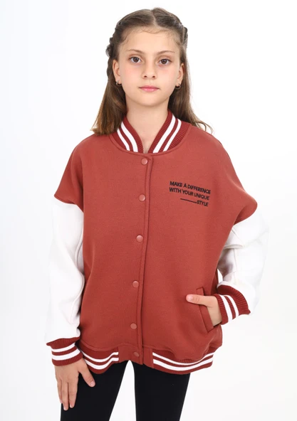 Toontoy Kız Çocuk Nakışlı Kolej Hırka - 8