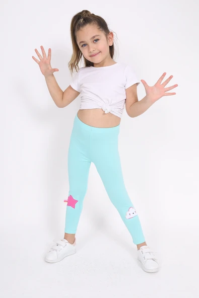 Toontoy Kız Çocuk Nakışlı Tayt - 12