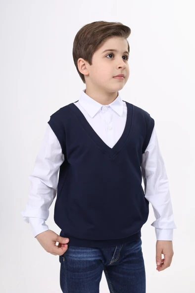 Toontoy Erkek Çocuk Süveterli Okul Gömlek - 2