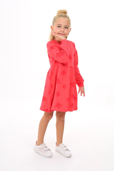 Toontoy Kız Çocuk Baskılı Elbise - Resim 10