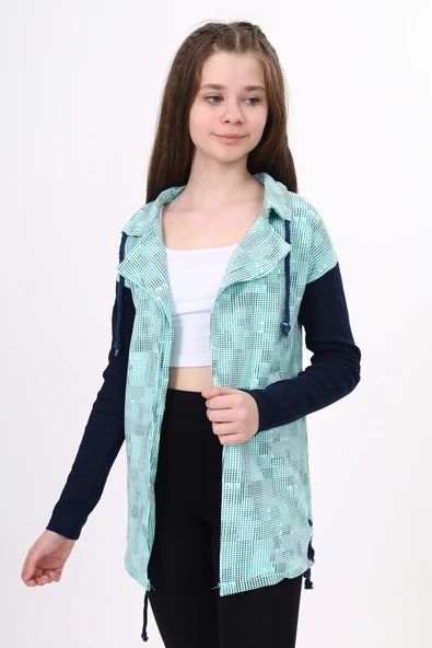 Toontoy Kız Çocuk Komple Baskılı Hırka - Resim 2