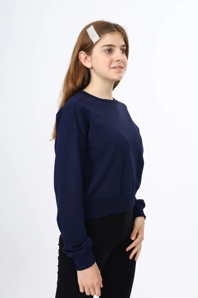 Toontoy Kız Çocuk Düşük Omuz Gazeli  Okul Sweatshirt - 8