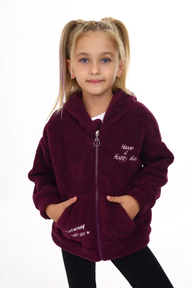 Toontoy Kız Çocuk Nakışlı Hırka