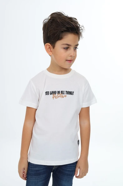 Toontoy Erkek Çocuk Positive  Baskılı Tişört - 6