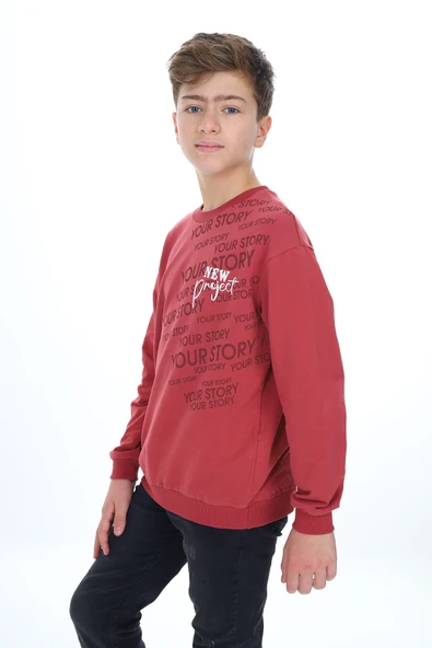 Toontoy Erkek Çocuk New Project  Baskılı Sweatshirt - 3