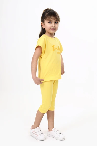 Toontoy Kız Çocuk Beautıful Baskılı Kaprili Takım - 8