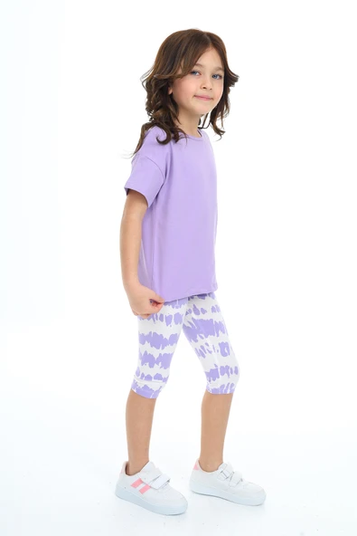 Toontoy Kız Çocuk Batik Desen Have Fun Yazı Baskılı Kaprili Takım - 12