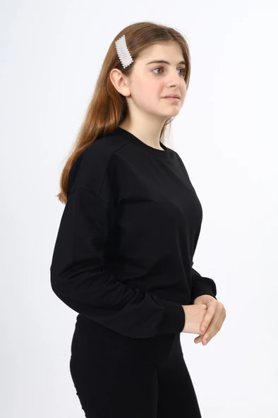 Toontoy Kız Çocuk Düşük Omuz Gazeli  Okul Sweatshirt - 5