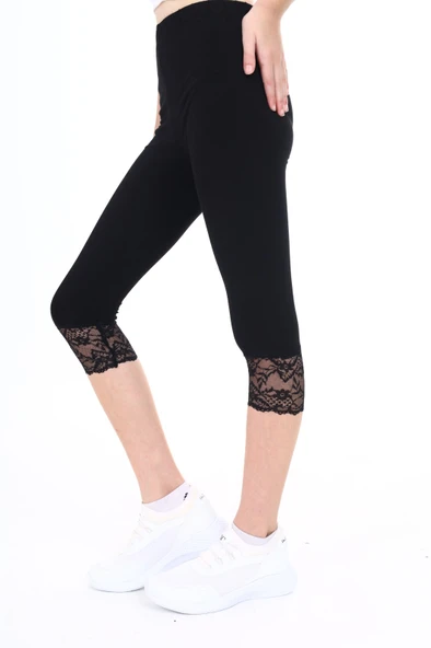 Toontoy Kız Çocuk Paça Dantel Detaylı Kapri - 2