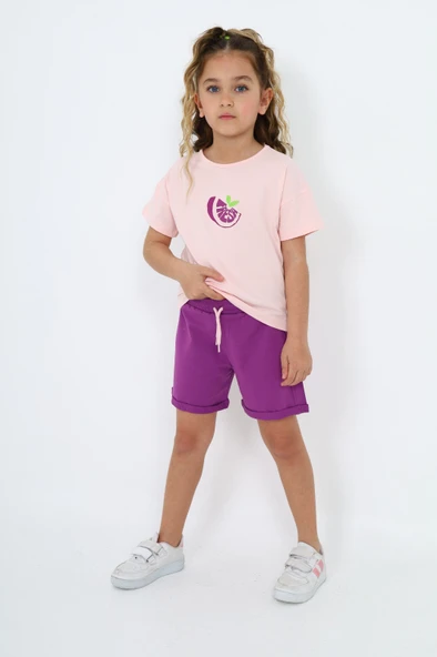 Toontoy Kız Çocuk Fresh Görsel Baskılı Şortlu Takım - 11