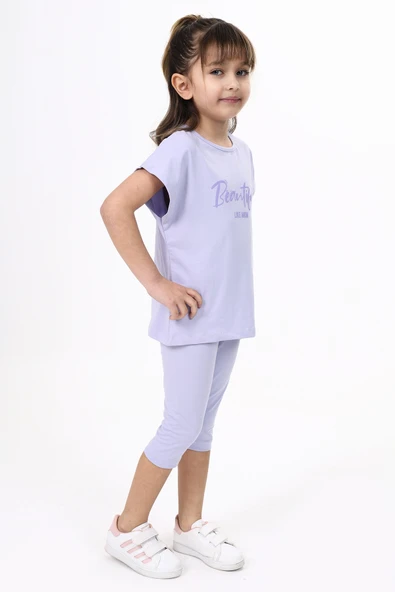 Toontoy Kız Çocuk Beautıful Baskılı Kaprili Takım - 2