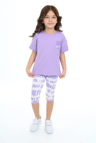 Toontoy Kız Çocuk Batik Desen Have Fun Yazı Baskılı Kaprili Takım - 10