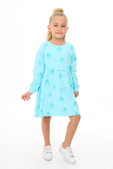 Toontoy Kız Çocuk Baskılı Elbise - Resim 3