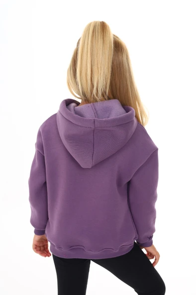 Toontoy Kız Çocuk Kapüşonlu Natural Nakışlı Sweatshirt - 8