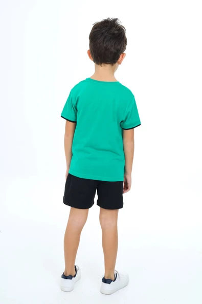 Toontoy Erkek Çocuk Goog Vıbes Clup Baskılı Şortlu Takım - 7