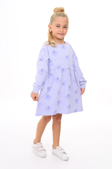 Toontoy Kız Çocuk Baskılı Elbise - Resim 6