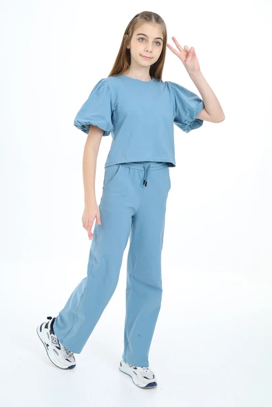 Toontoy Kız Balon Kol Çocuk Eşofman Takım - Resim 9