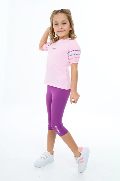 Toontoy Kız Çocuk Colorful Nakışlı Kaprili Takım - 9