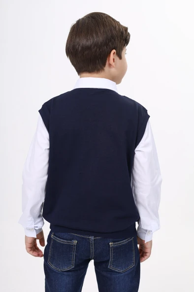 Toontoy Erkek Çocuk Süveterli Okul Gömlek - 3