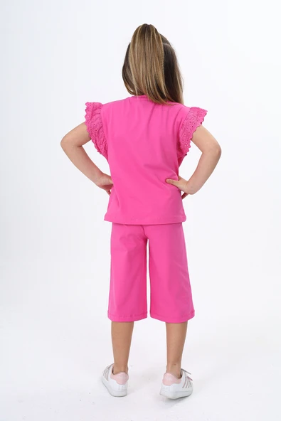 Toontoy Kız Çocuk Kol Güpür Detaylı Kaprili Takım - 3