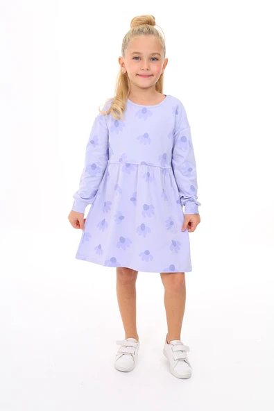 Toontoy Kız Çocuk Baskılı Elbise - Resim 5