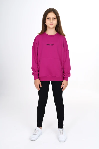 Toontoy Kız Çocuk Respect Baskılı Taytlı Takım